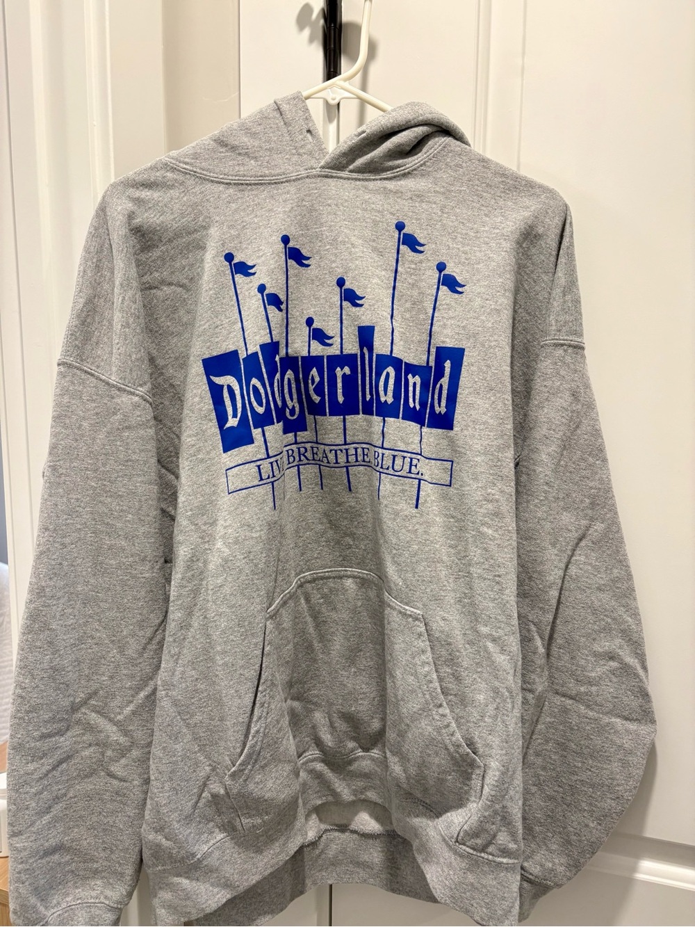 Dodgerland Gray Hoodie - Live Breathe Blue Graphic Sweatshirt